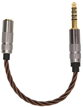 Lazmin112 Headphone Extension Cable, 4.4mm Balanced Male to 3.5mm Stereo Female Stereo Audio Cable Adapter with Gold plated connectors for Music Lovers
