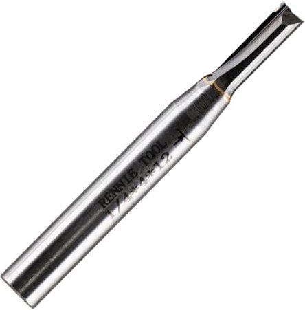 Rennie Tools - 4mm Cutting Diameter x 12mm Flute x 1/4 Shank TCT Tipped 2 Flute Straight Router Cutter Bit Compatible With Makita Bosch Trend Katsu Dewalt Router Etc. 4mm Router Bit