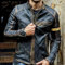 RGVV Chiodo Pelle Uomo, Giubbotto Bomber Vintage con Cerniera da Uomo Giacca in Pelle Pu Nera Giacche Casual da Moto con Colletto alla Coreana Giacca A Vento con Tasca per Sport Indoor All'Aperto,M
