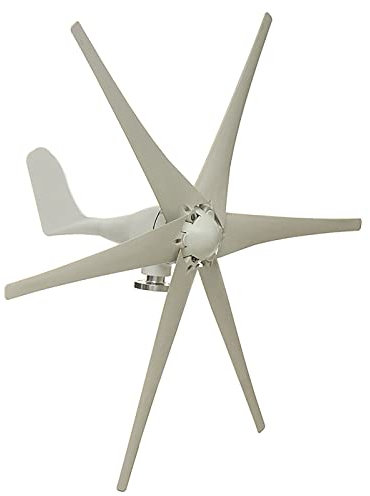 AZICYN Generatore Eolico 6000W 6 Pale Generatore Eolico Orizzontale, generatore Eolico 12V/24V48V con regolatore di Carica per Campeggio Domestico (Bianco) (48v) (24v)