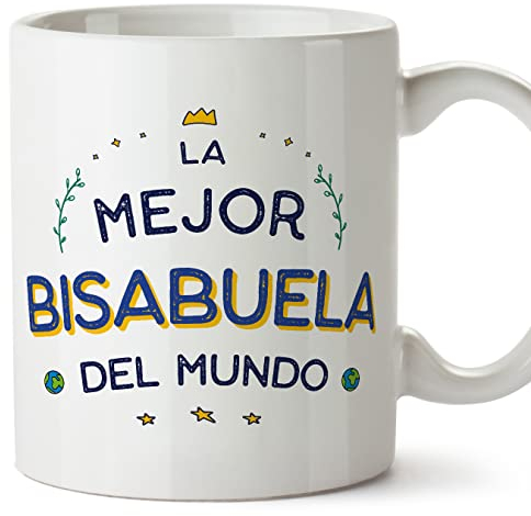MUGFFINS Tazas para BISABUELA - En Español - El Mejor del Mundo - 11 oz / 330 ml - Regalo original y divertido