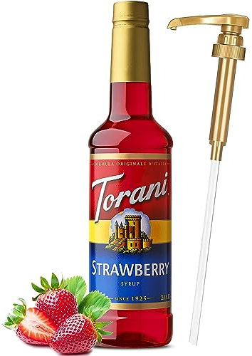 Sirop de café, sirop aromatisé à la fraise pour boissons, pompe incluse, 70 ml