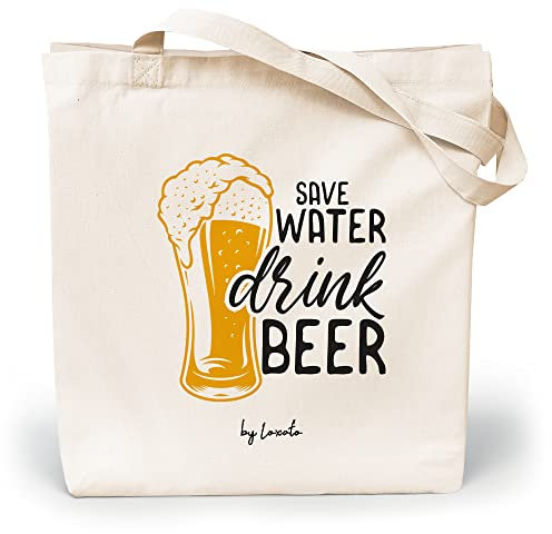 Loxato Canvas Tote Bag mit Spruch bedrucken - Stoffbeutel Lustig - Einkaufstasche mit Motiv - Jutebeutel Spruch