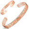 Cigmag 9X Lymphatic Drainage Copper Bracelet for Women Ultra Strength Magnet Solid Pure Copper Magnetic Bracelet Adjustable Cuff Bangle with Present Box (Rose Gold Flower)