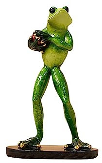 IOIUSKKU Handgefertigte niedliche Froschfigur, Geschenk für Heimdekoration, Kunstharz, Gartendekoration, Dekorationen, Skulptur, Ornamente, Figuren, Rugby Frosch