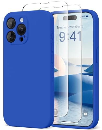 SuydanBox Magnetic for iPhone 13 Pro Max Case, Compatible with MagSafe, [Full Camera Protection][Screen Protector] Silicone Shockproof Protective Phone Case for iPhone 13 Pro Max 6.7, Klein Blue