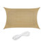 Relaxdays Voile d'ombrage rectangulaire, 2 x 3 m, Toile ombrage, Tissu PE-HD, avec tendeurs, Beige