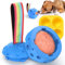 Larimuer Schleckball für Hunde, Pupsicle Kauspielzeug Welpen- und Leckerli-Tablett Spender DIY Gummi Befüllbares Interaktives Hundespielzeug und Silikonformen (Blau)