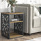 Galano Candence Side Table with Shelf – Modern Metal Frame Cabinet for Bedroom, Living Room, Entryway, or Hallway – Space-Saving Design – Distressed Oak Finish
