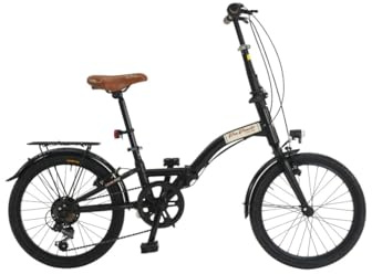 Via Veneto Bazam - Klapprad Via 50,8 cm (20 Zoll), 6-Gang-Schaltung, Retro-Fahrrad, Vintage-Fahrrad, Made in Italy, Schwarz Kaffeepulver (matt) | VV739