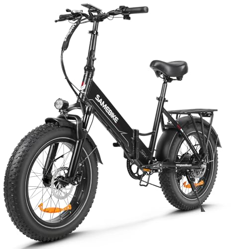 SAMEBIKE E Bike Elektrofahrrad 20 Fat Tire E-Fahrrad klapprad 48V/13Ah Akku,Off-Road Mountainbike,Cruise-Modus kann eingestellt Werden,NFC-Fernbedienung Herren Damen (Black)