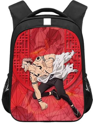 Anjinguang JJK Rucksack Gojo Satoru Tasche Geto Suguru Itadori Yuji Anime Schultasche Canvas Rucksack Schüler Laptoptasche Jungen Mädchen Schule Reise Tagesrucksack, Ryomen Sukuna, 44*30.5*16cm
