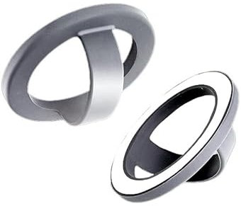 YjkjYii Handy Ring Halterung Magnet für MagSafe,Flexiblem Silikon Smartphone Fingerhalter Kompatibel mit iPhone iPad Samsung und mehr Smartphone-Grey(Design mit Herzen)