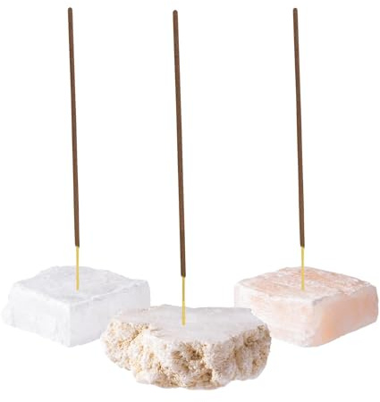 Myga Crystal Incense Holder - Natural Gemstone Incense Burner Stick Holder Ash Catcher for Home, Spa, Yoga, Aromatherapy & Meditation - Quartz