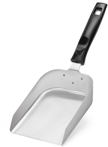 onlyfire Pelle à Nourriture Multi-Usages en Acier Inoxydable, Spatule à Bord Relevé 16 x 12,5 cm, Pelle à Frite, Cuisine Pelle, Pelle à PâTisserie, Pelle à Remplir, Pelle de Cuisine, Pelle à Glace
