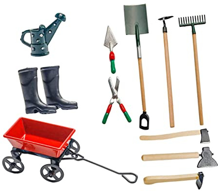 BEBEMOKO Garten Schaufeln 1 Set Gartengeräte Gartenwerkzeuge Für Puppenhäuser Deko Accessoires Gartenschaufel Gartenhelfer Bastelprojekte
