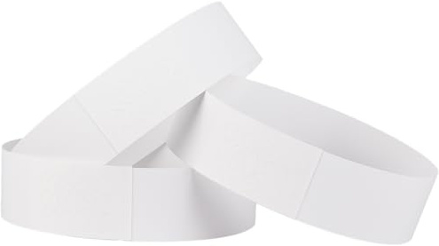 SOFPLATE 300 Stück Weiß Paper Wristbands Festival Armbänder Partybänder Eintrittsbänder Leichte Papierarmbänder Event Identifikationsarmbänder Für Events Vergnügungsparks Clubs Konzerte