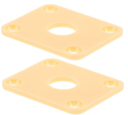 Vaguelly 2pcs Plastic Rectangular Guitar Jack Cover Socket Plate Adjustable Outer Gasket for Electric Guitar Jack Plugs Socket Covers
