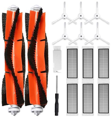 HoHumoca Ersatzteile Zubehör für Xiaomi Roborock S5 Max S6 Pure S6 MaxV S6 Max S4 Max S4 S5 S50 S51 S55 S6 S60 S65, 2 Hauptbürste, 6 HEPA Filter, 6 Seitenbürste
