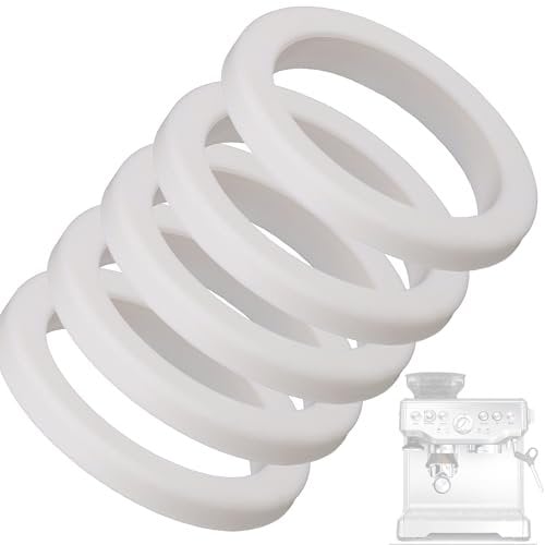 5 x O-Ring Seal for Coffee Machine Portafilter Compatible with Sage Gastroback & Breville Brewing Group Brewing Head Gasket (White) Diameter 65 x 49 x 6.8 mm (with Lip 10 mm)