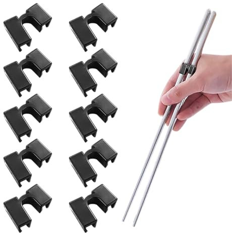 10 Pcs Palillos Reutilizables Ayudante,Palillos Ayudante, Palillos Ayudantes Para Adultos y Niños, Ayudantes de Entrenador de Palillos,Palillos de Entrenamiento Bisagra de plástico, Adecuado para Adul
