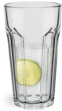 Glasset XXL-Trinkgläser | 6er-Set 700ml | Amerikanisches Rillendesign | Cocktail Highball Gläser |Wasser Glässerset XXL Tumblers Retro | 100% Recycelbar | Spülmaschinenfest | Transparent