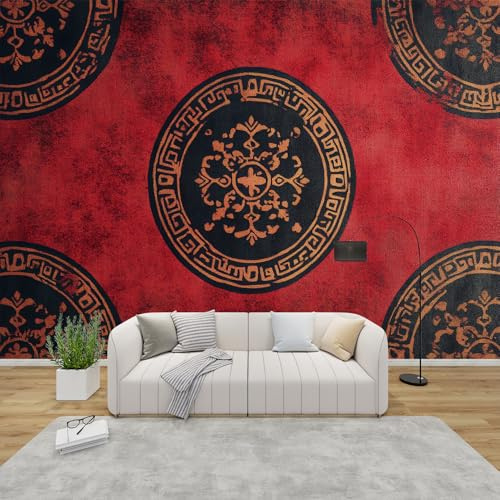 QEODAH Oriental Wallpaper for Living Room, Chinese Asian Wall Art for Bedroom, Vintage Traditional Wall Mural, Renter Friendly Removable Waterproof Non-Woven Photo Wallpaper 3D, 200x140 cm
