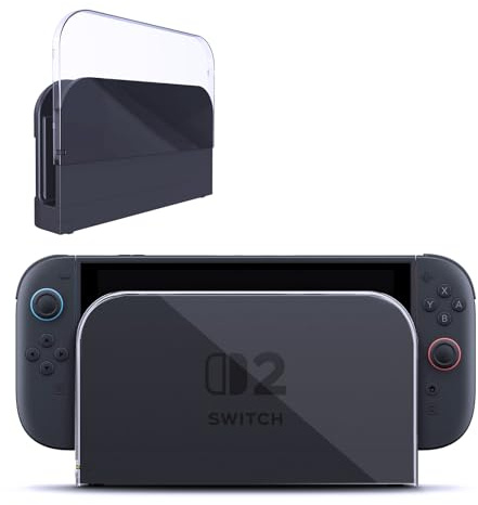 Custom Faceplate Cover for Nintendo Switch 2 Charging Dock, Anti-Scratch Switch 2 Dock Cover Clear Hard PC Replacement Shell for Switch 2 Charging Station, Transparent