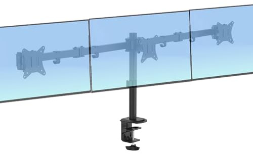 Monitor Halterung 3 Monitore,Bildschirmhalterung 3 Monitore,Halterung für Bildschirme 10-27 Zoll mit VESA 75 x 75, 100 x 100,Schwenkbar 360°, Neigbar +/- 45°,Bildschirmhalterung 24 kg Traglast