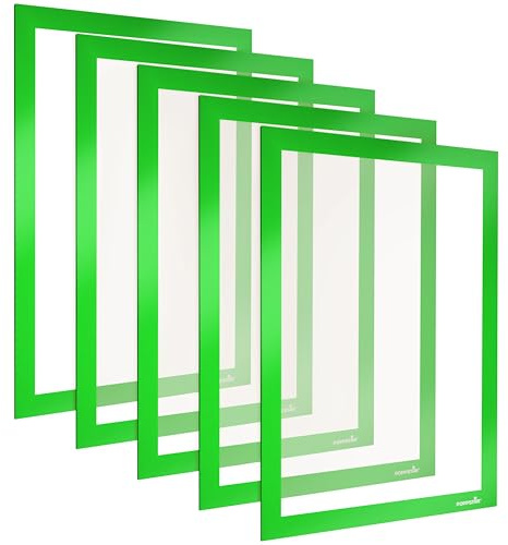 POPPSTAR Magnetrahmen A4 magnetisch mit Magnetverschluss, grün, 5 Stück