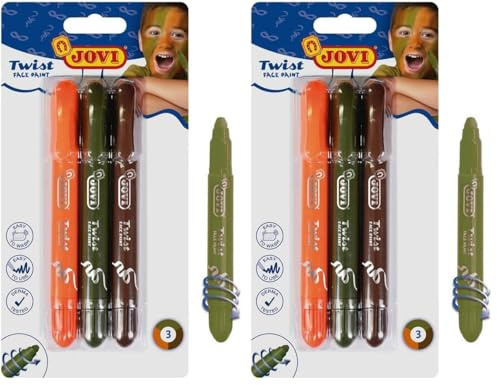 Jovi - Twist Face Paint blíster de maquillaje, 3 stick, colores surtidos (198) (Paquete de 2)