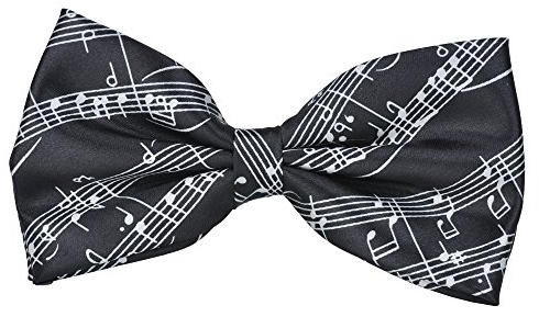 Vorgebundene Fliege mit Musiknoten-Design von Punk, zum Selbstbinden, 6 Farben, tolles Geburtstagsgeschenk, für formale Anlässe und Freizeit Schwarz