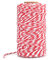 jijAcraft Spago Rosso e Bianco 100M Cordoncino in Cotone Corda di Natale per Confezioni Regalo, Artigianato, Decorazione