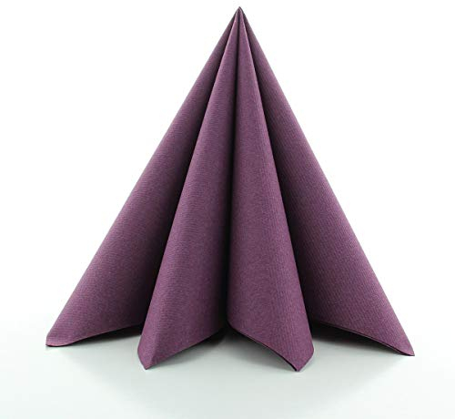 Sovie HOME Linclass®Airlaid Servietten 40x40 cm | extrem saugstark und stoffähnlich | ideal für Hochzeit & Partys | Pflaume | 12 Stück