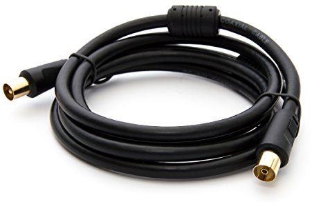 Premium X PremiumX Cable de antena TV Basic-LINE 2m Cable de conexión IEC cable coaxial con filtro de corriente de vaina HDTV 4K negro
