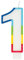 Vibrant Rainbow Border Number 1 Birthday Candle (7cm x 12cm) - Stunning Multi-Colored Party Decor - Uniquely Crafted for Celebratory Milestones - 1 Pc