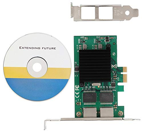 10/100/1000Mbps Mini Tarjeta de Red Inalámbrica,Doble Puerto Tarjeta de Red Ethernet Gigabit, 2.1 PCI-E x1 Network Adapter Card para Freebsd/Linux/VMWare ESXi/Win 7/Server 2012/Server 2008