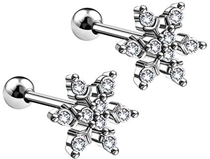 KJM FASHION 2 Stk 1,2mm 16g 6mm 1/4 Ohrringe Piercing Schmuck