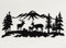 DEKADRON Metall Wandkunst Hirsch Familie Wandkunst Metall Baum Dekor Metall Wand Dekor Innendekoration Wandbehänge (30 W x 13 H / 75x33cm)
