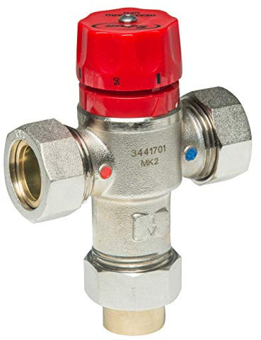 Kudos-Trading - Reliance RWC 22mm Temperature Mixer Valve for Water underfloor Heating Kits 22mm Mixing kit Compression Fitting Adjustable Temperature Control, Durable Brass Construction