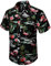 HISDERN Men Funky Hawaiian Flamingo Shirts Short Sleeve Front Pocket Holiday Summer Aloha Printed Beach Casual Black Hawaii Shirt XL