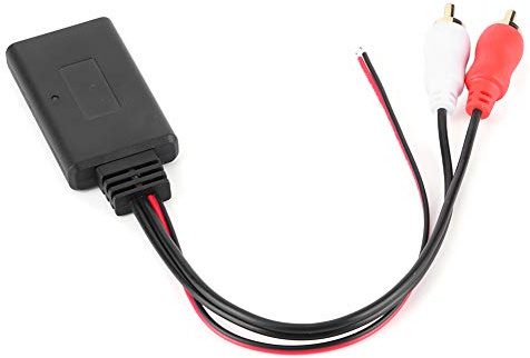 Qiilu Bluetooth 2RCA AUX-Kabeladapter, Bluetooth 2Rca Aux-Kabeladapter, Car Bluetooth-Anschlüsse, universeller drahtloser Bluetooth-Moduladapter AUX Audio 2 Cinch-Zusatzkabel Autoradio-Anschluss