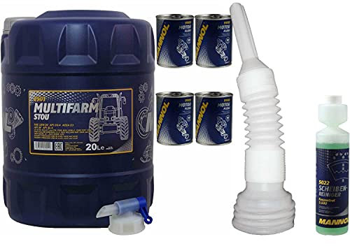 QR-Parts Set 20 Liter 85452686 CT4503 5022 MN2501-20 9900 DIN61 300ml Original MANNOL Motor Flush Scheibenreiniger Konzentrant 1:100 250ml 10W-30 Mulitfarm STOU Auslaufhahn