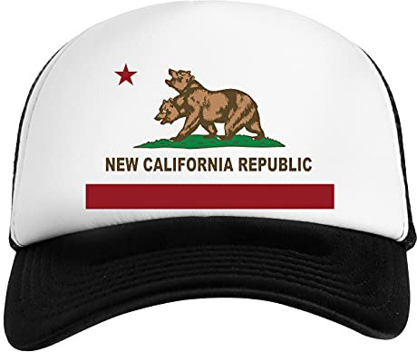 New California Republic Flag Weiß Schwarz Unisex Kinder Baseball Cap Kids White Black