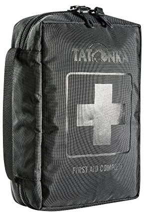 Tatonka First Aid Complete - Erste Hilfe Set mit umfangreichem Inhalt für 1 bis 4 Personen - U. a. Rettungsdecke, Checkliste und Spickzettel für die Erstversorgung - 18 x 12,5 x 5,5 cm - schwarz