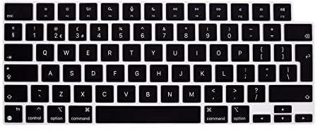 WYGCH Englische Tastaturabdeckung A2442 Silikon Schutzhülle Tastaturschutz für MacBook Pro 14 Zoll 2021 M1 Pro/M1 Max A2442 & MacBook Air/Pro Retina, 13-13,3 Zoll Notebook, EU-Layout