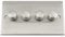SATIN SQUARE DIMMER SWITCH 1/2 / 3/4 GANG 400W (Dimmer 400w Quad 4 Gang)