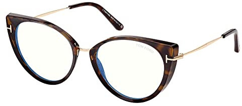 Tom Ford Brillen FT 5815-B BLUE BLOCK Dark Havana/Blue Filter 54/18/140 Damen