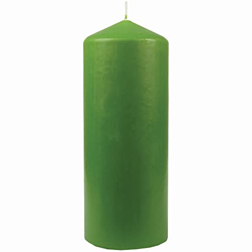 HS Candle Wachskerzen Stumpenkerzen Ø6cm x 17cm (Hellgrün) - Lange Brenndauer - Hergestellt in EU - Kerzen Blockkerzen - Wachs Stumpen