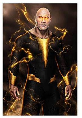 WFKLMSL The Rock Dwayne Johnson Black Adam Kunstdrucke Poster Ästhetische Leinwand Poster Wandkunst Dekor Druck Bild Gemälde für Wohnzimmer Schlafzimmer Dekoration Rahmen Stil 30 x 45 cm
